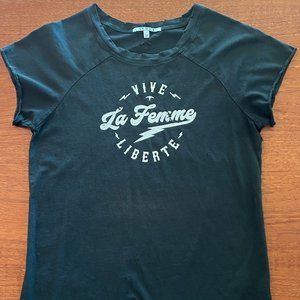 Serra VIVE La Femme Liberte Faded Black Short Sleeve Tee Shirt